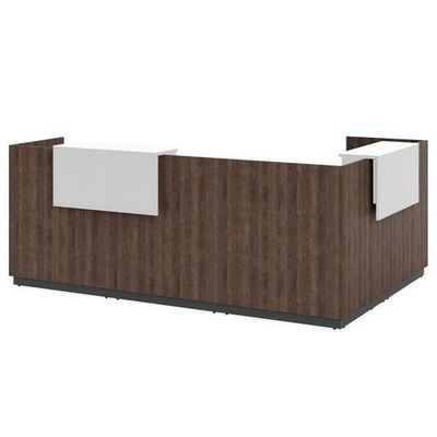 Фаста Corner TSW (Табак/Белый) Приемная стойка ресепшн, угловая