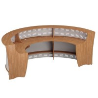 Формула Комплект 1 ОЕ (Ольха европейская) Стойка ресепшн, вариант компоновки N 1 (Три модуля 60 грд.,изогнутых наружу)