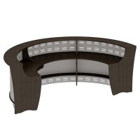 Формула Комплект 1 ВТ (Венге темный) Стойка ресепшн, вариант компоновки N 1 (Три модуля 60 грд.,изогнутых наружу)