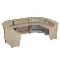 Формула Комплект 2 ВЗ (Вяз светлый) Стойка ресепшн, вариант компоновки N 2 (Пять модулей)