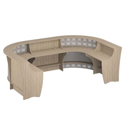 Формула Комплект 2 ВЗ (Вяз светлый) Стойка ресепшн, вариант компоновки N 2 (Пять модулей)