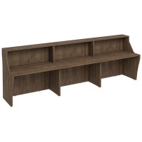 Комфорт К.9130-3 ШТ (Дуб шамони темный) Стойка ресепшен прямая