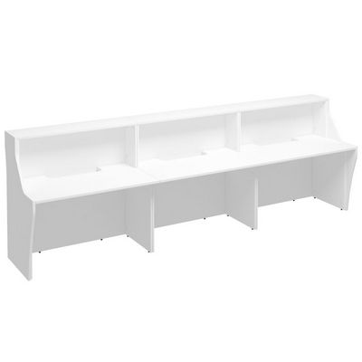 Комфорт К.9190-3 БП (Белый премиум) Стойка ресепшен прямая с вырезом