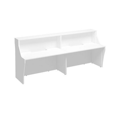 Комфорт К.9200-2 БП (Белый премиум) Стойка ресепшен прямая с вырезом