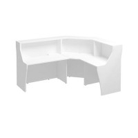 Комфорт К.9232 БП (Белый премиум) Стойка ресепшен угловая с вырезом левая/правая