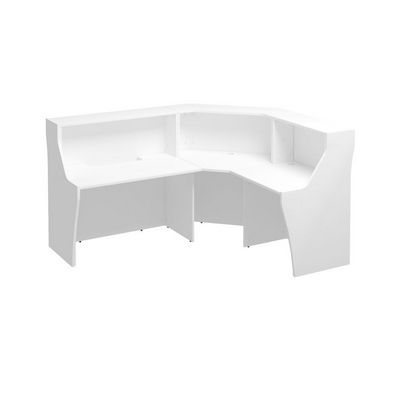 Комфорт К.9232 БП (Белый премиум) Стойка ресепшен угловая с вырезом левая/правая