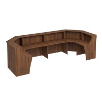 Комфорт К.9235 ОФ (Орех французский) Стойка ресепшен П-образная