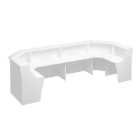 Комфорт К.9236 БП (Белый премиум) Стойка ресепшен П-образная с вырезом