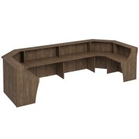 Комфорт К.9237 ШТ (Дуб шамони темный) Стойка ресепшен П-образная