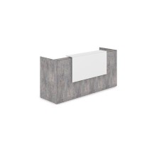 Лаунж 1КР-ДС.001 (Basalt/Белый) Комплект Ресепшн с фартуком ЛДСП (без подсветки)