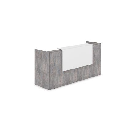 Лаунж 1КР-ДС.001.1 (Basalt/Белый) Комплект Ресепшн с фартуком ЛДСП (с подсветкой)