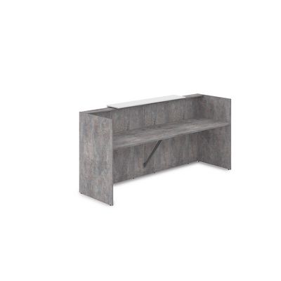 Лаунж 1КР-ДС.001.1 (Basalt/Белый) Комплект Ресепшн с фартуком ЛДСП (с подсветкой)