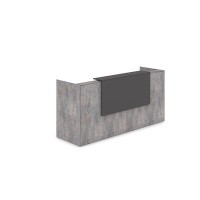 Лаунж 1КР-ДС.001 (Basalt/Графит) Комплект Ресепшн с фартуком ЛДСП (без подсветки)