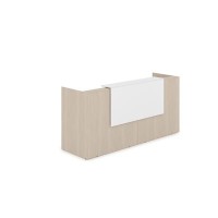 Лаунж 1КР-ДС.001 (Шамони светлый/Белый) Комплект Ресепшн с фартуком ЛДСП (без подсветки)