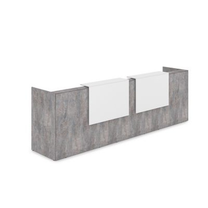 Лаунж 1КР-ДС.002 (Basalt/Белый) Комплект Ресепшн с фартуком ЛДСП (без подсветки)