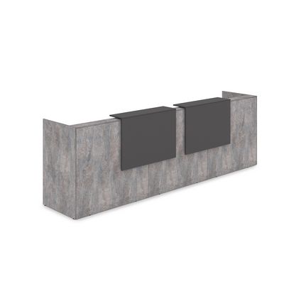 Лаунж 1КР-ДС.002 (Basalt/Графит) Комплект Ресепшн с фартуком ЛДСП (без подсветки)