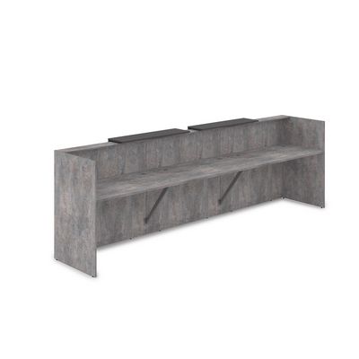 Лаунж 1КР-ДС.002 (Basalt/Графит) Комплект Ресепшн с фартуком ЛДСП (без подсветки)