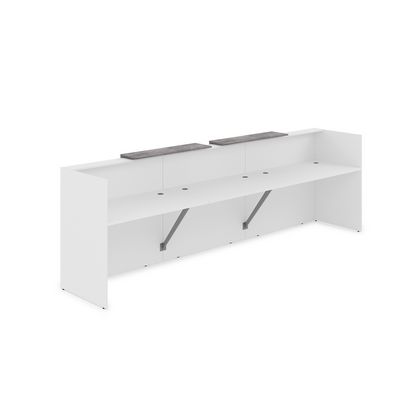 Лаунж 1КР-ДС.002 (Белый/Basalt) Комплект Ресепшн с фартуком ЛДСП (без подсветки)