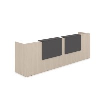 Лаунж 1КР-ДС.002 (Шамони светлый/Графит) Комплект Ресепшн с фартуком ЛДСП (без подсветки)