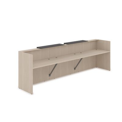 Лаунж 1КР-ДС.002 (Шамони светлый/Графит) Комплект Ресепшн с фартуком ЛДСП (без подсветки)