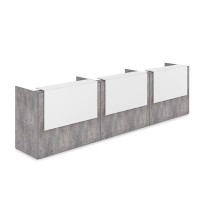 Лаунж 1КР-ДС.003 (Basalt/Белый) Комплект Ресепшн с фартуком ЛДСП (без подсветки)