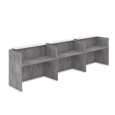 Лаунж 1КР-ДС.003 (Basalt/Белый) Комплект Ресепшн с фартуком ЛДСП (без подсветки)