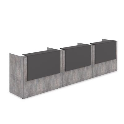 Лаунж 1КР-ДС.003.1 (Basalt/Графит) Комплект Ресепшн с фартуком ЛДСП (с подсветкой)