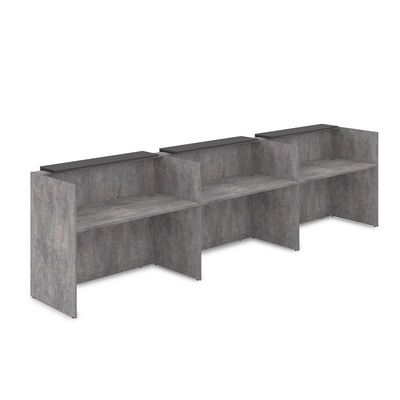 Лаунж 1КР-ДС.003.1 (Basalt/Графит) Комплект Ресепшн с фартуком ЛДСП (с подсветкой)