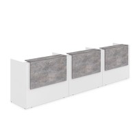 Лаунж 1КР-ДС.003 (Белый/Basalt) Комплект Ресепшн с фартуком ЛДСП (без подсветки)