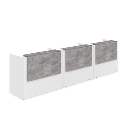 Лаунж 1КР-ДС.003 (Белый/Basalt) Комплект Ресепшн с фартуком ЛДСП (без подсветки)