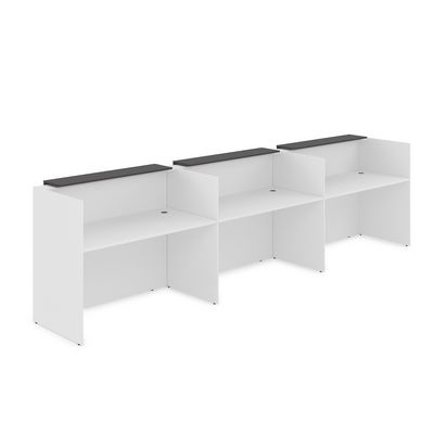 Лаунж 1КР-ДС.003 (Белый/Графит) Комплект Ресепшн с фартуком ЛДСП (без подсветки)