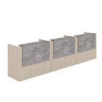 Лаунж 1КР-ДС.003.1 (Шамони светлый/Basalt) Комплект Ресепшн с фартуком ЛДСП (с подсветкой)