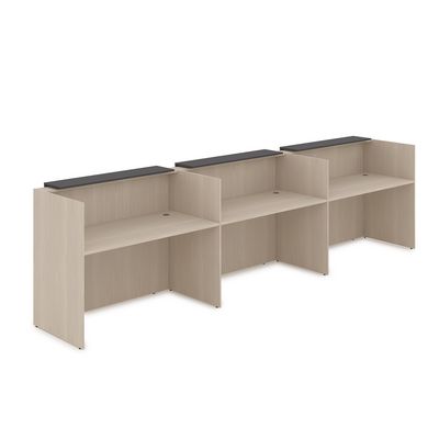 Лаунж 1КР-ДС.003 (Шамони светлый/Графит) Комплект Ресепшн с фартуком ЛДСП (без подсветки)