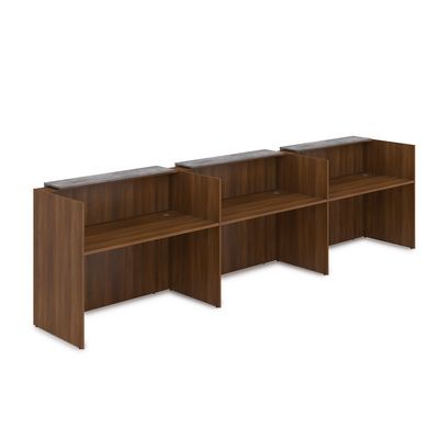 Лаунж 1КР-ДС.003.1 (Шамони темный/Basalt) Комплект Ресепшн с фартуком ЛДСП (с подсветкой)