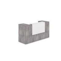 Лаунж 1КРТ-ДС.004 (Basalt/Белый) Комплект Ресепшн с фартуком ЛДСП (без подсветки)