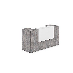 Лаунж 1КРТ-ДС.004 (Basalt/Белый) Комплект Ресепшн с фартуком ЛДСП (без подсветки)
