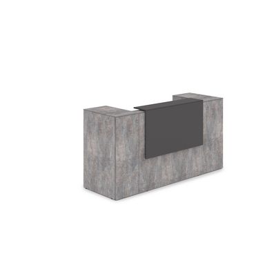 Лаунж 1КРТ-ДС.005.1 (Шамони темный/Графит) Комплект Ресепшн с фартуком ЛДСП (с подсветкой)