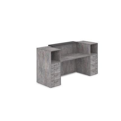 Лаунж 1КРТ-ДС.004 (Basalt/Графит) Комплект Ресепшн с фартуком ЛДСП (без подсветки)