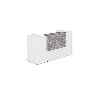 Лаунж 1КРТ-ДС.004 (Белый/Basalt) Комплект Ресепшн с фартуком ЛДСП (без подсветки)