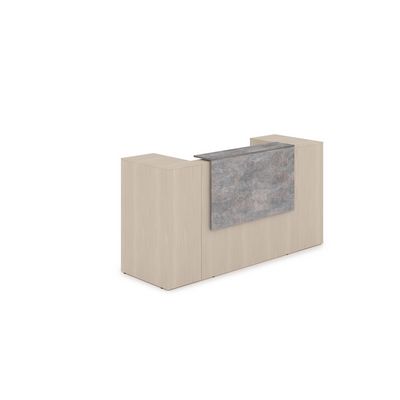 Лаунж 1КРТ-ДС.004 (Шамони светлый/Basalt) Комплект Ресепшн с фартуком ЛДСП (без подсветки)