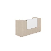 Лаунж 1КРТ-ДС.004 (Шамони светлый/Белый) Комплект Ресепшн с фартуком ЛДСП (без подсветки)