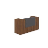 Лаунж 1КРТ-ДС.004 (Шамони темный/Графит) Комплект Ресепшн с фартуком ЛДСП (без подсветки)