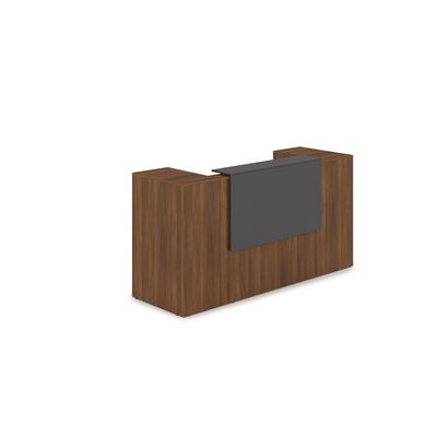 Лаунж 1КРТ-ДС.004.1 (Шамони темный/Графит) Комплект Ресепшн с фартуком ЛДСП (с подсветкой)