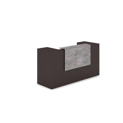 Лаунж 1КРТ-ДС.004.1 (Венге/Basalt) Комплект Ресепшн с фартуком ЛДСП (с подсветкой)