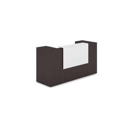 Лаунж 1КРТ-ДС.004 (Венге/Белый) Комплект Ресепшн с фартуком ЛДСП (без подсветки)