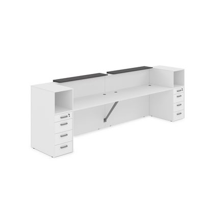 Лаунж 1КРТ-ДС.005.1 (Белый/Графит) Комплект Ресепшн с фартуком ЛДСП (с подсветкой)