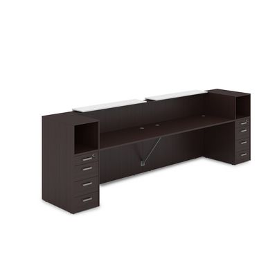 Лаунж 1КРТ-ДС.005 (Венге/Белый) Комплект Ресепшн с фартуком ЛДСП (без подсветки)