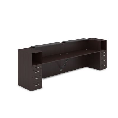 Лаунж 1КРТ-ДС.005 (Венге/Графит) Комплект Ресепшн с фартуком ЛДСП (без подсветки)