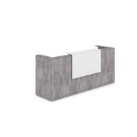 Лаунж 1КР-ДС.201 (Basalt/Белый) Комплект Ресепшн с фартуком ЛДСП (без подсветки)