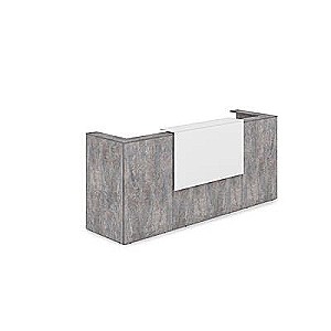 Лаунж 1КР-ДС.201 (Basalt/Белый) Комплект Ресепшн с фартуком ЛДСП (без подсветки)